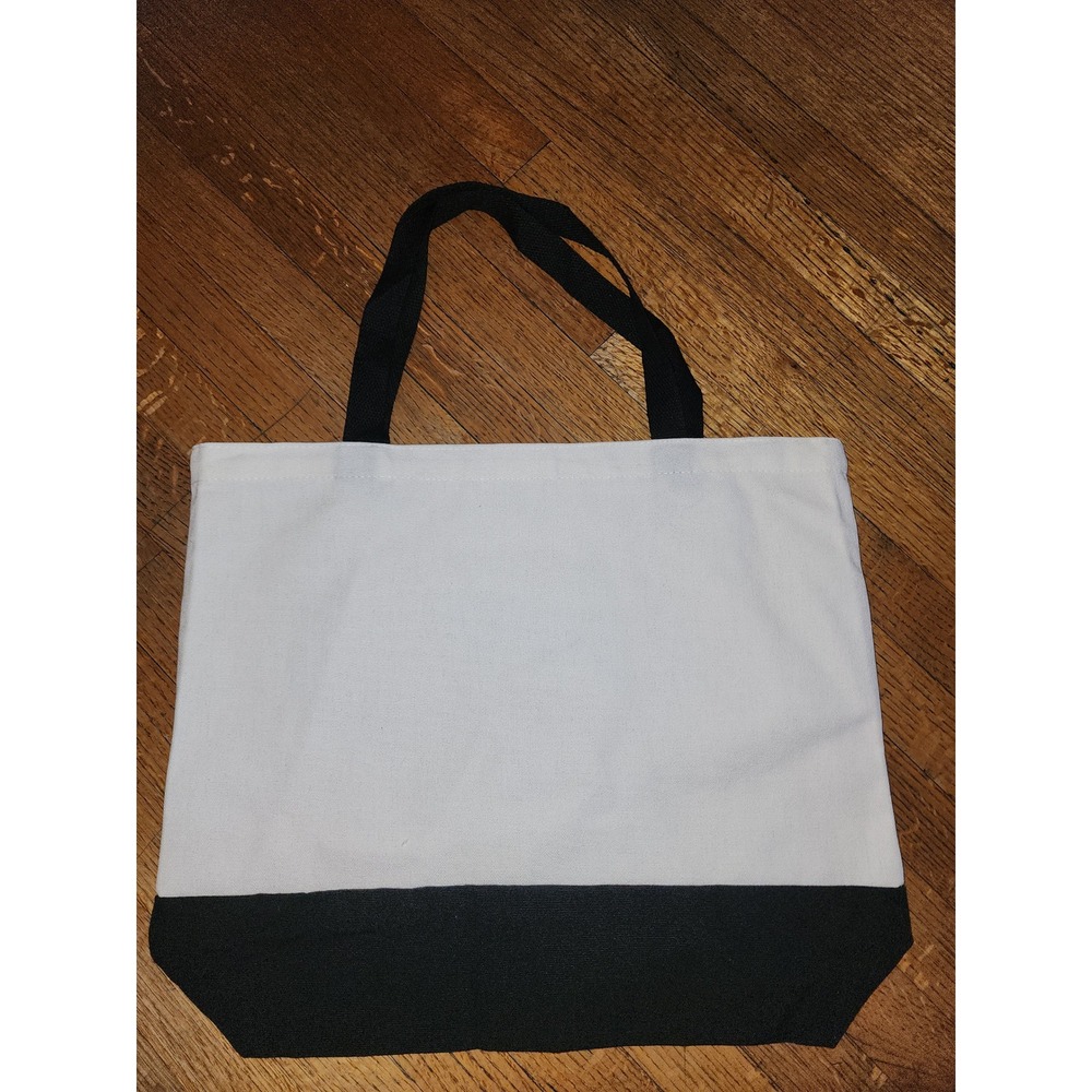 Let Your Light Shine Matthew 5:16 Floral Cross Canvas Tote Bag White Black - Picture 2 of 2